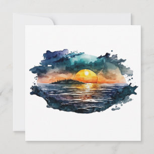 Watercolor Sunset Invitation
