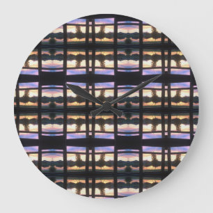 Watercolor Sunset Large Clock
