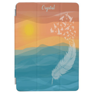 Watercolor Sunset Over Ocean Birds of a Feather  iPad Air Cover