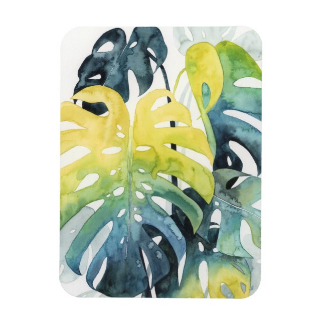 Watercolor Sunset Palm Tree Leaves Magnet (Vertical)