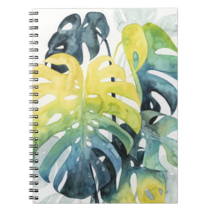 Watercolor Sunset Palm Tree Leaves Notebook