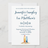 Watercolor Surfboard Wedding