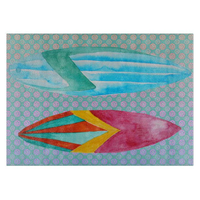 Watercolor Surfboards  Cutting Board (Front)