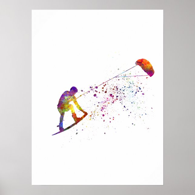 watercolor surfer poster (Front)