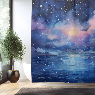 Watercolor Surreal Celestial Seascape