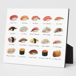 Watercolor Sushi Chart Tabletop  Plaque