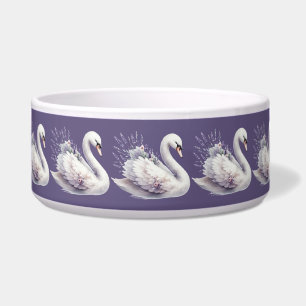 Watercolor Swan with Lavender Florals