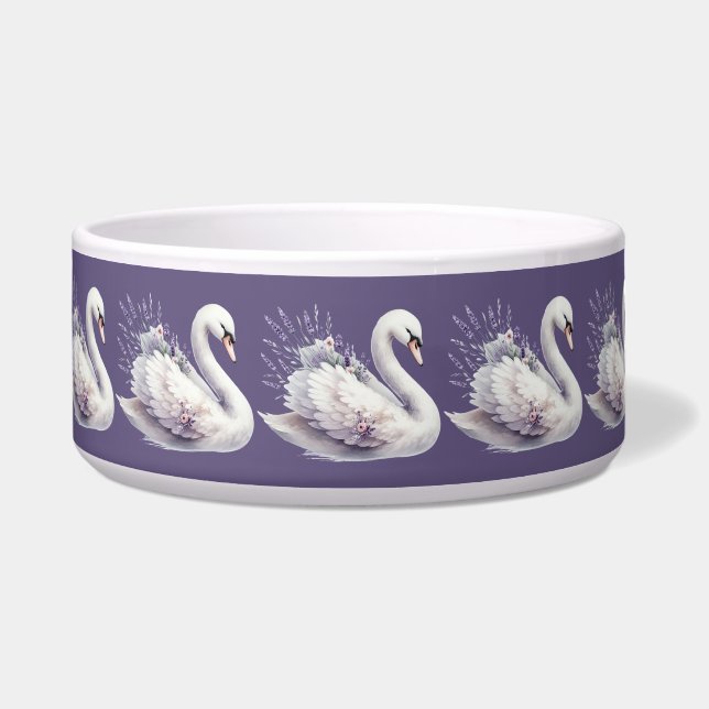 Watercolor Swan with Lavender Florals (Front)