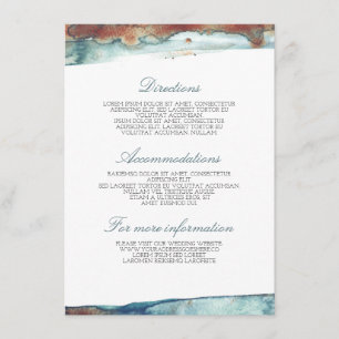 Watercolor Swash Sea Wedding Details - Information Enclosure Card