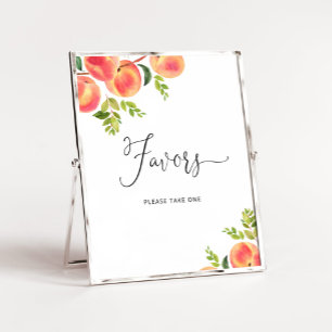Watercolor sweet little peach Favours sign