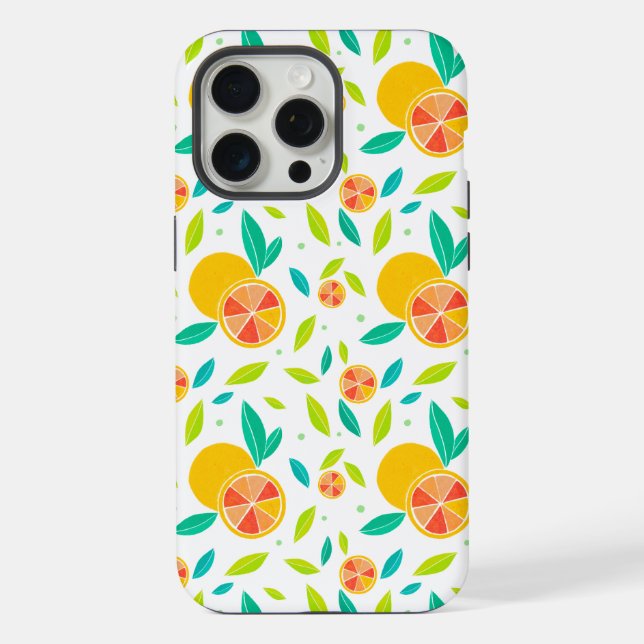 Watercolor Sweet Oranges Pattern iPhone Case (Back)