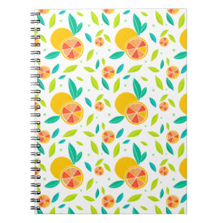 Watercolor Sweet Oranges Pattern Notebook