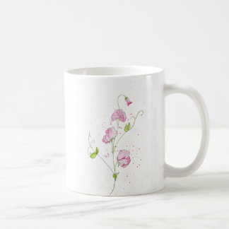 Watercolor Sweet Peas Coffee Mug