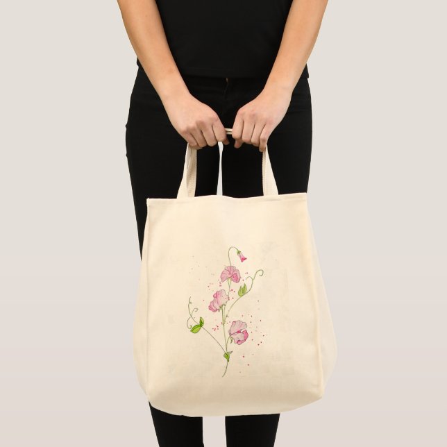 Watercolor Sweet Peas  Tote Bag (Front (Product))