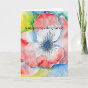Watercolor Sweetpea Flower Get Well Card