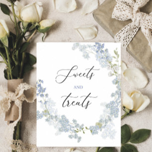 Watercolor sweets treats blue flowers Baby Shower Poster