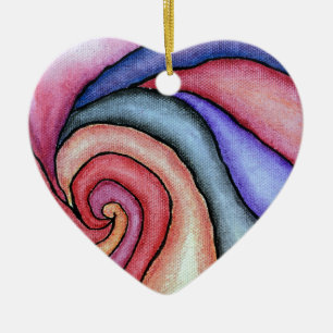 Watercolor Swirl Ceramic Ornament