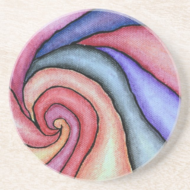 Watercolor Swirl Coaster (Front)