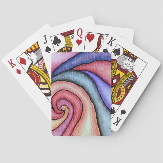Watercolor Swirl Playing Cards (Back)
