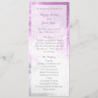 Watercolor Swirl Programme de mariage violet