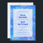 Watercolor Swirl Stars Blue Custom Bar Bat Mitzvah Invitation<br><div class="desc">Perfect card to announce a bat mitzvah, bar mitzvah or other Jewish celebration! Hand made art for you. FULLY CUSTOMIZABLE! Click on “Personalize” above to edit the text. Click "edit using design tool" to adjust the fonts, colours and placements and to delete the back side design if you prefer (I...</div>