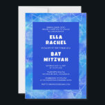 Watercolor Swirl Stars Blue Custom Bar Bat Mitzvah Invitation<br><div class="desc">Perfect card to announce a bat mitzvah, bar mitzvah or other Jewish celebration! Hand made art for you. FULLY CUSTOMIZABLE! Click on “Personalize” above to edit the text. Click "edit using design tool" to adjust the fonts, colours and placements and to delete the back side design if you prefer (I...</div>