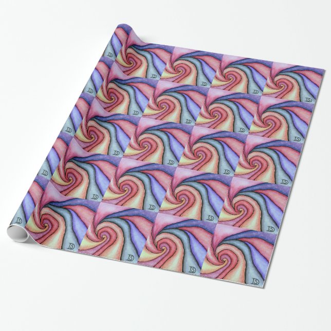 Watercolor Swirl Wrapping Paper (Unrolled)