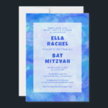 Watercolor Swirls Blue Custom Bar Bat Mitzvah Invitation<br><div class="desc">Perfect card to announce a bat mitzvah, bar mitzvah or other Jewish celebration! Hand made art for you. FULLY CUSTOMIZABLE! Click on “Personalize” above to edit the text. Click "edit using design tool" to adjust the fonts, colours and placements and to delete the back side design if you prefer (I...</div>
