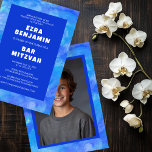 Watercolor Swirls Custom PHOTO Bar Bat Mitzvah Invitation<br><div class="desc">Perfect card to announce a bat mitzvah, bar mitzvah or other Jewish celebration! Hand made art for you. FULLY CUSTOMIZABLE! Click on “Personalize” above to edit the text and add your own photo to the back. Click "edit using design tool" to adjust the fonts, colours and placements and to delete...</div>