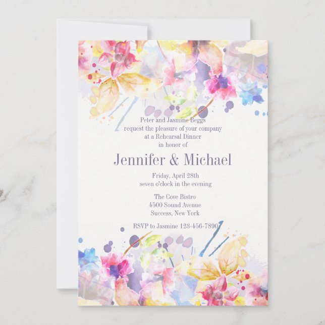 Watercolor Symphony Invitation (Front)