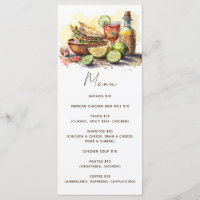 Watercolor tacos fiesta party. Mexican food cafe