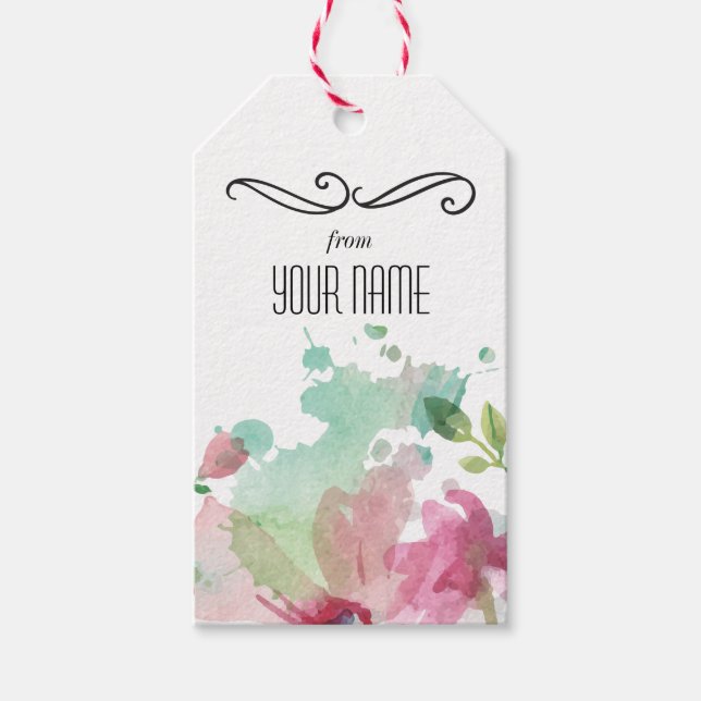 Watercolor Tag Gift Card Acknowledgment (Front)