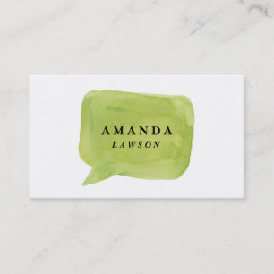 Watercolor talk bubble business card