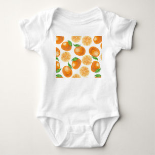 Watercolor tangerines baby bodysuit