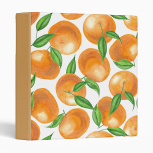 Watercolor tangerines binder
