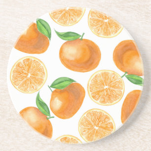 Watercolor tangerines coaster