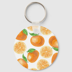 Watercolor tangerines keychain
