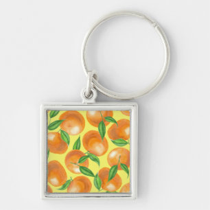 Watercolor tangerines keychain