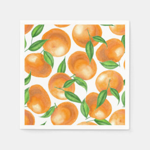 Watercolor tangerines napkin