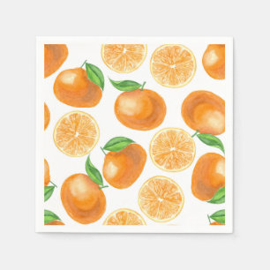 Watercolor tangerines napkin