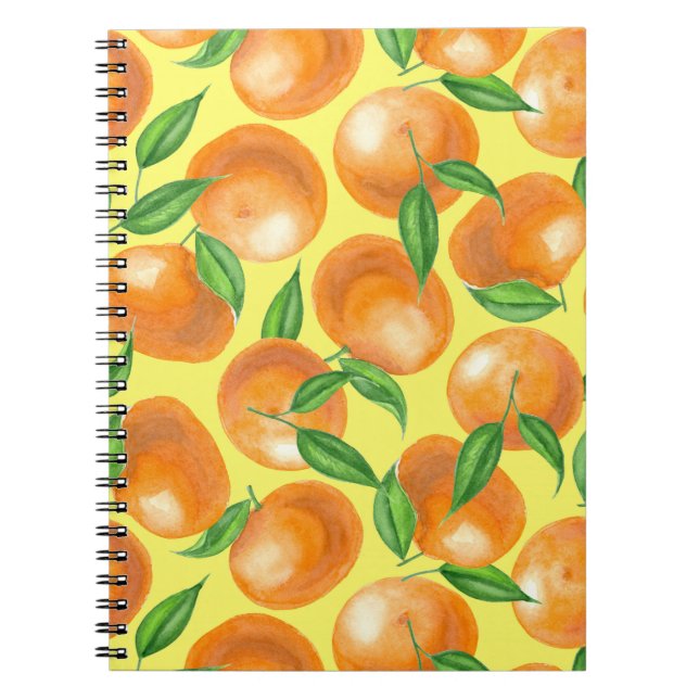Watercolor tangerines notebook (Front)