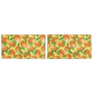 Watercolor tangerines pillowcase