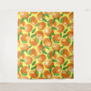 Watercolor tangerines tapestry