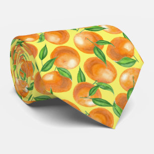 Watercolor tangerines tie