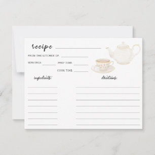 Watercolor tea party - bridal shower recipe