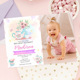 Watercolor Tea Party Garden Spring Floral Birthday Invitation