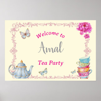 Watercolor Tea Party Welcome Sign