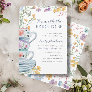 Watercolor Tea with the Bride-to-be Wildflower Invitation