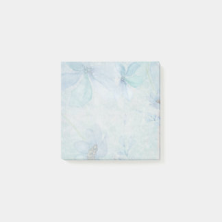 Watercolor Teal Flowers Post it Notes