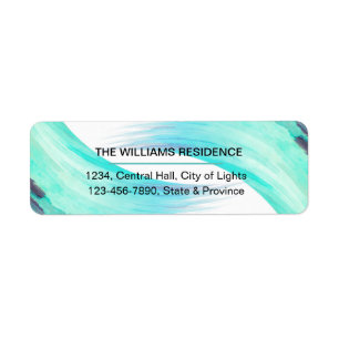 Watercolor Teal Sea Green Brush Painted Strokes